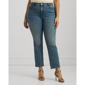 Ralph Lauren Woman High-Rise Straight Ankle Jean medium wash size 32/  14